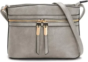 LA TERRE Zipper Pocket Crossbody Bags, Lightweight Medium Crossbody Purses Women's Shoulder Handbags