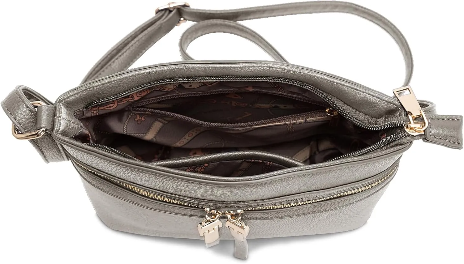 LA TERRE Zipper Pocket Crossbody Bags, Lightweight Medium Crossbody Purses Women's Shoulder Handbags