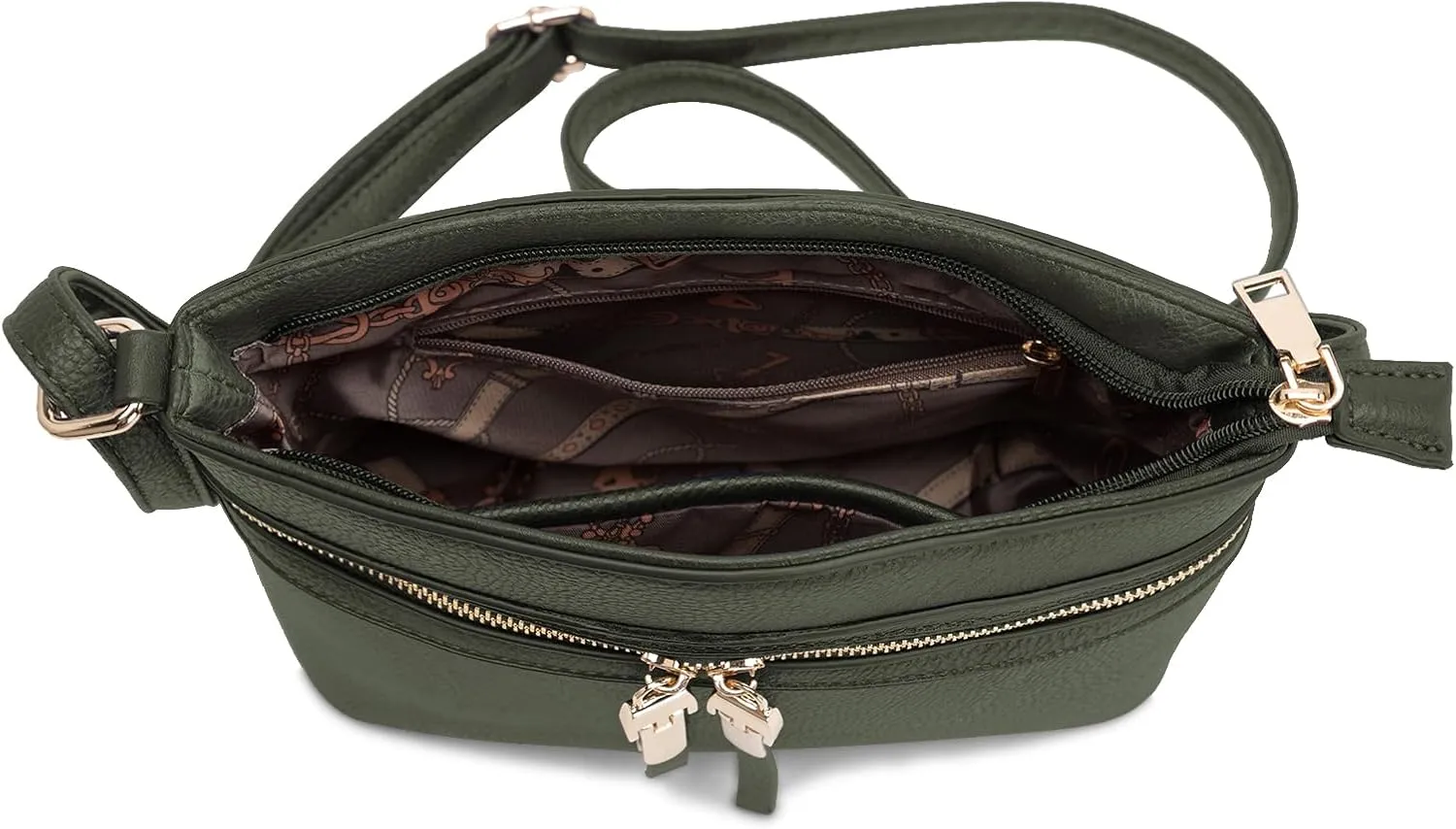 LA TERRE Zipper Pocket Crossbody Bags, Lightweight Medium Crossbody Purses Women's Shoulder Handbags