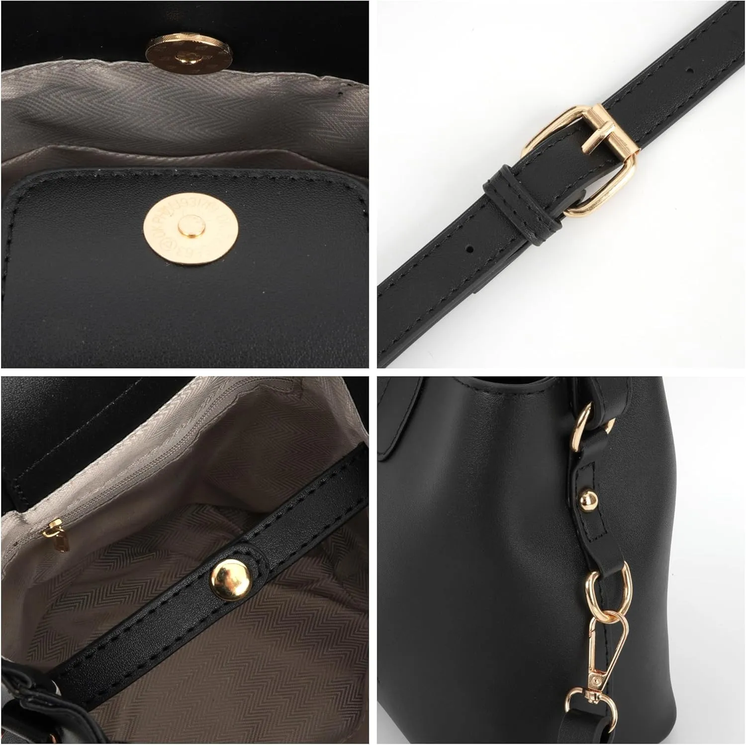 LABANCA Women Retro Alligator Bucket Bags Crocodile Pattern Designer Shoulder Bag Ladies PU Purse Crossbody Wallet Bag