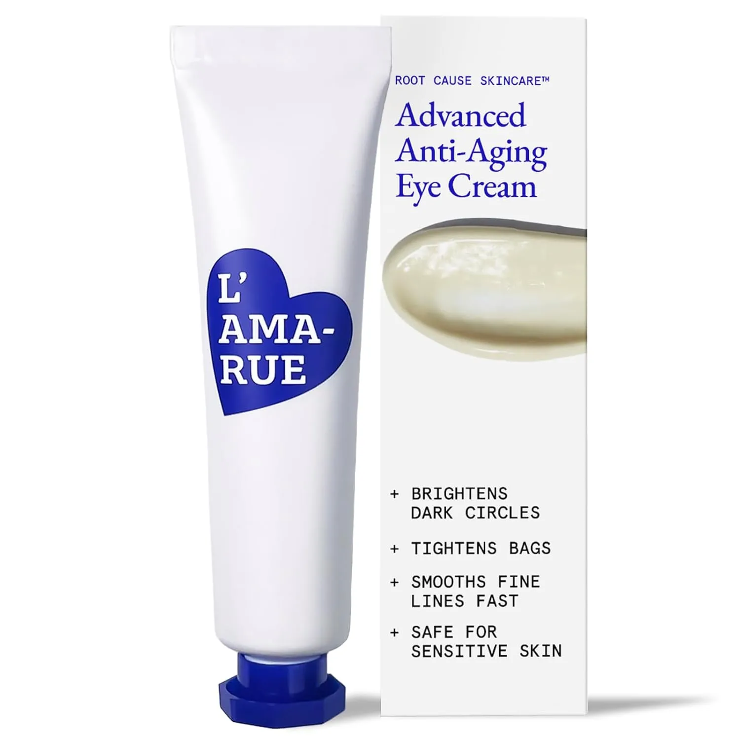 L'AMARUE Anti-Aging Under Eye Cream for Bags & Puffiness - 0.5 oz: Help Reduce Dark Circles & Wrinkle Smoothing | Gentle Retinol Alternative, Ultra-Hydrating, Eyebag Tightening | Clean & Cruelty-Free