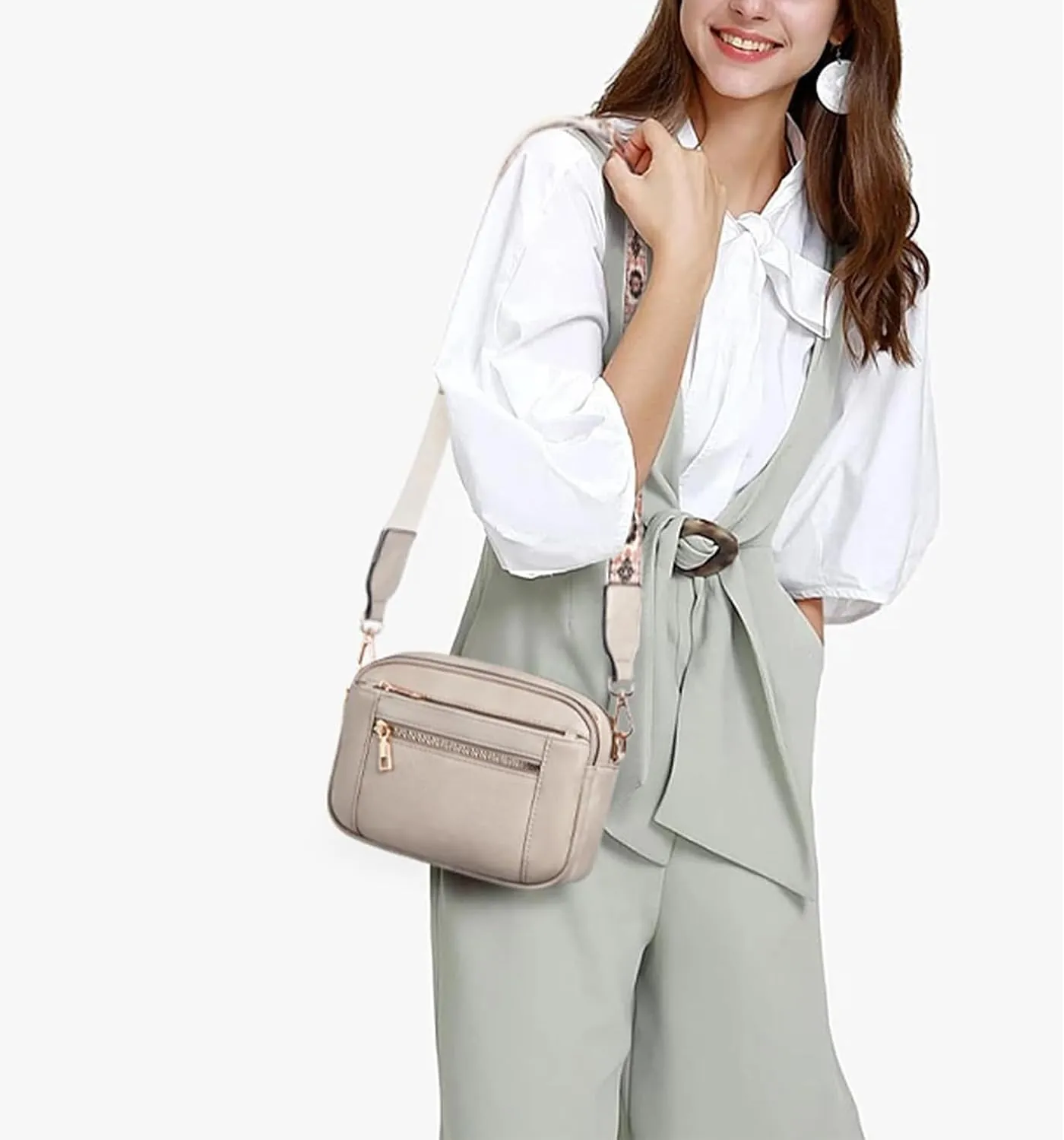 Langrents Crossbody Bag, Cross Body Bag for Woman, Langrents Purses, Lang Rents Multi Pocket Shoulder Bag