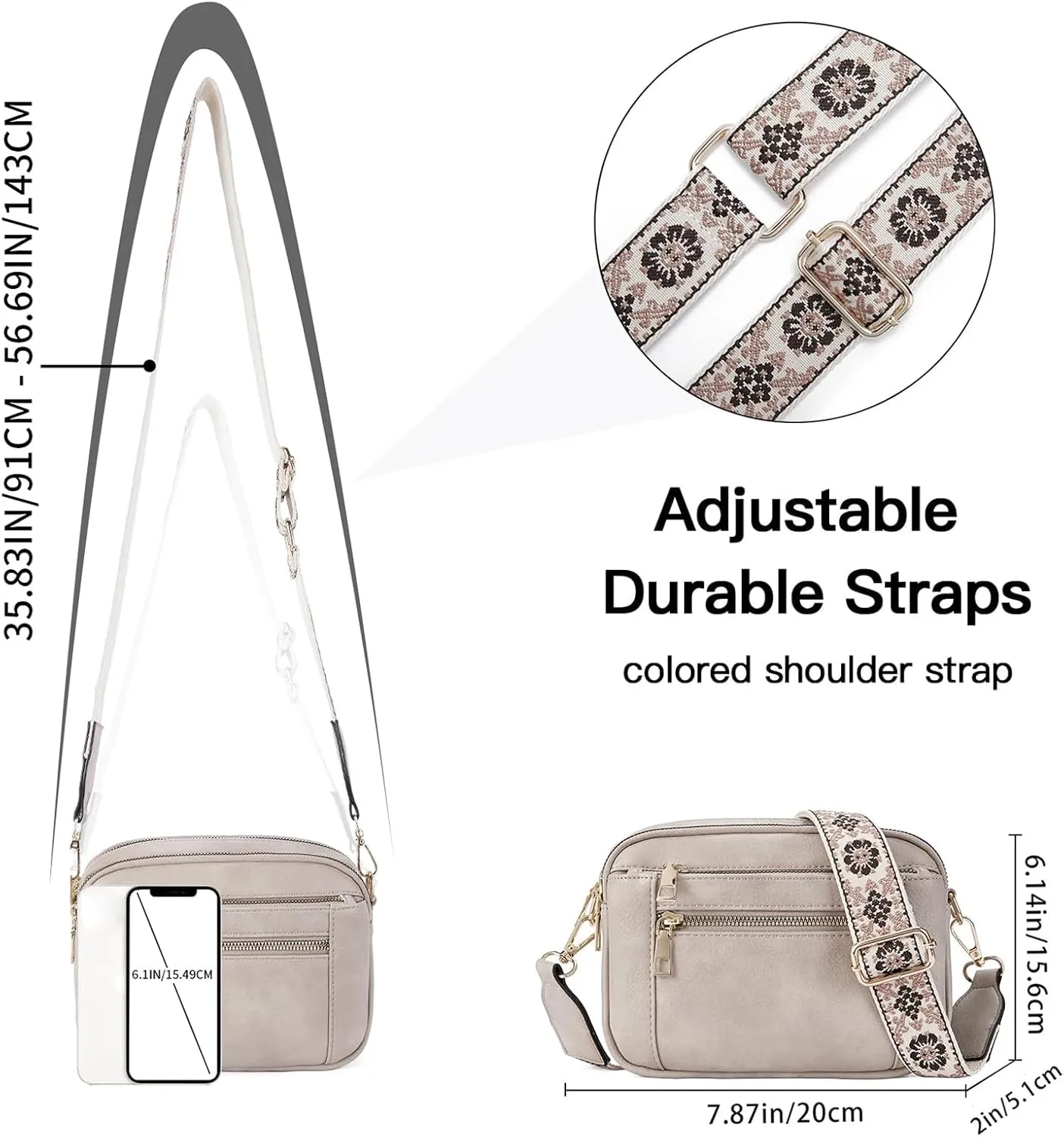 Langrents Crossbody Bag, Cross Body Bag for Woman, Langrents Purses, Lang Rents Multi Pocket Shoulder Bag