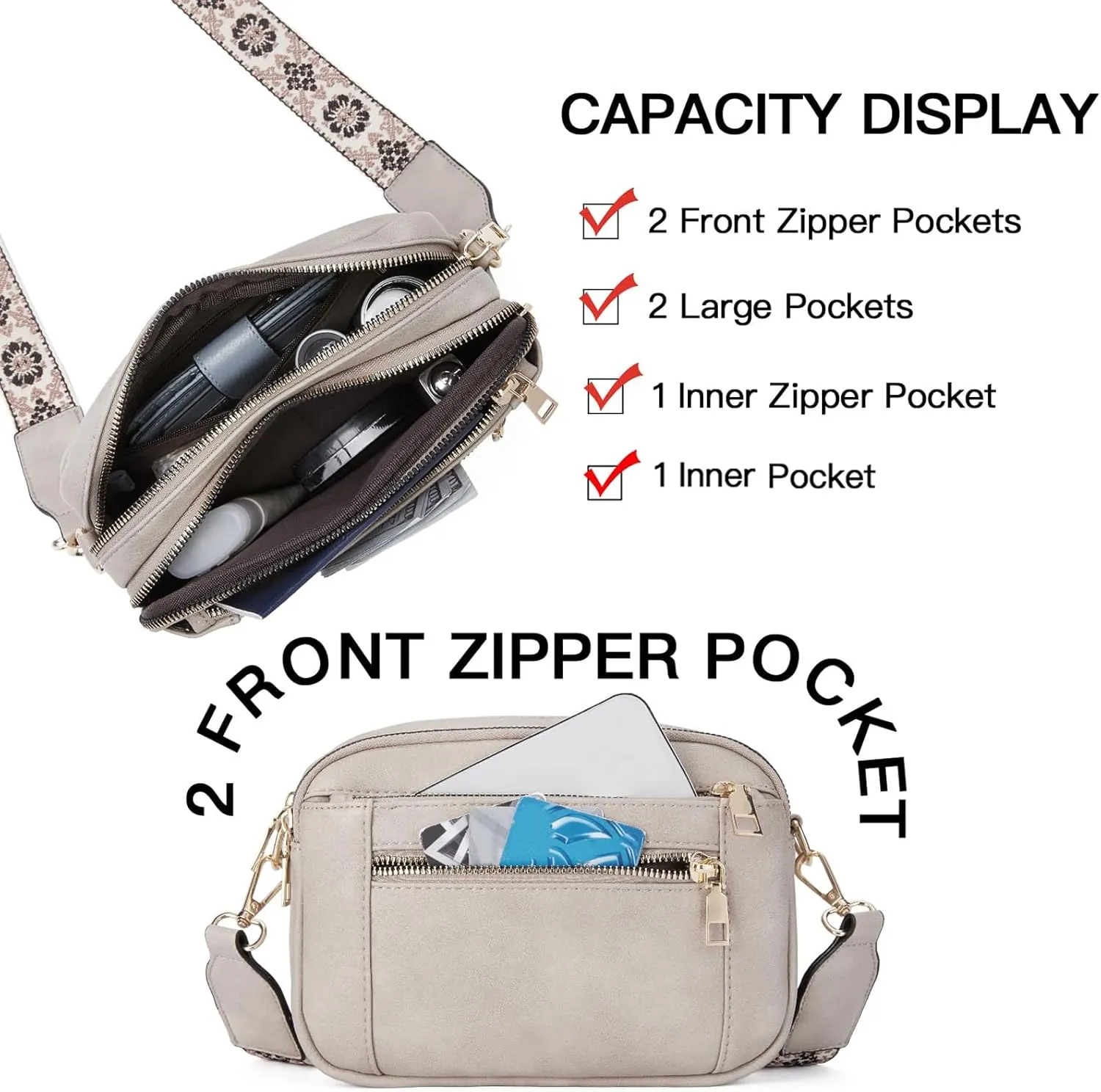 Langrents Crossbody Bag, Cross Body Bag for Woman, Langrents Purses, Lang Rents Multi Pocket Shoulder Bag