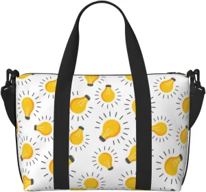 Laptop Tote Bag for Women Work - Light Bulb Pattern orange Gym Bag for Women Men, Crossbody Travel Bags for Women Men Carry On, Weekender Bags for Women Travel