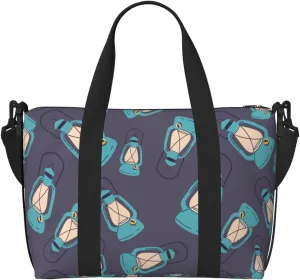 Laptop Tote Bag for Women Work - Light Bulbs Pattern blue Gym Bag for Women Men, Crossbody Travel Bags for Women Men Carry On, Weekender Bags for Women Travel