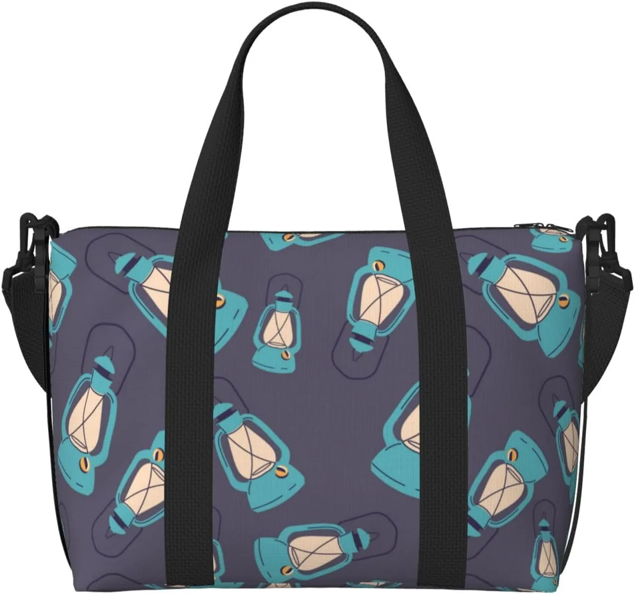 Laptop Tote Bag for Women Work - Light Bulbs Pattern blue Gym Bag for Women Men, Crossbody Travel Bags for Women Men Carry On, Weekender Bags for Women Travel