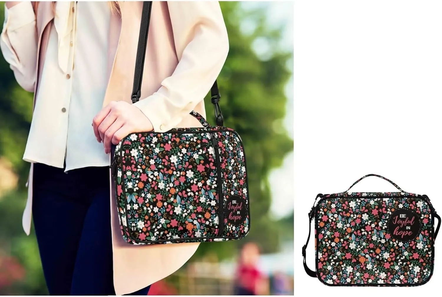 Large Bible Bag Bible Case for Women Bible Cover Case Bible Covers with Shoulder Strap Church Bag Christian Print
