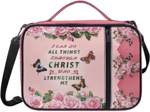 Large Bible Bag Bible Case for Women Bible Cover Case Bible Covers with Shoulder Strap Church Bag Christian Print