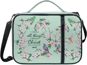 Large Bible Bag Bible Case for Women Bible Cover Case Bible Covers with Shoulder Strap Church Bag Christian Print