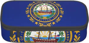 Large capacity compartment New Hampshire state flag Print pencil case Storage bag for office supplies