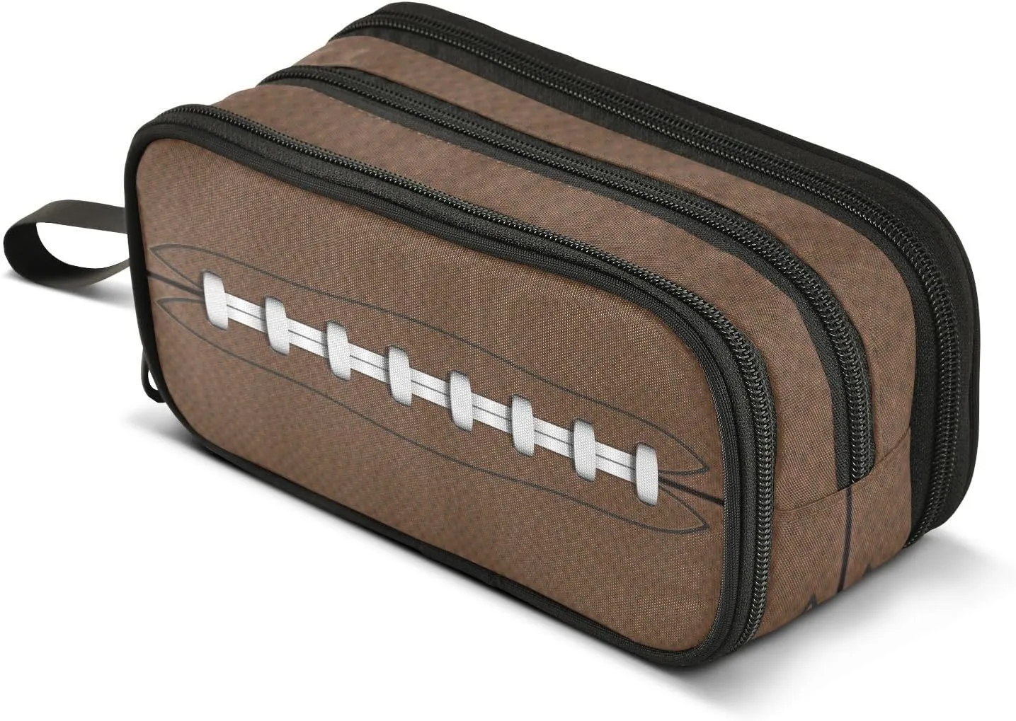 Large Capacity Pencil Case Pencil Pouch Office School Large Storage Pen Bag 3 Compartment pencil box for Adults School Teen Girl Boy Men Women (American Football)