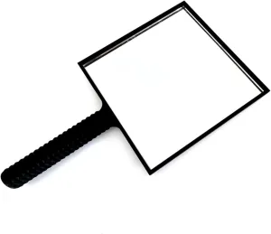 Laruce Handheld Mirror, Black Makeup Mirror with Ergonomic Wrapped Handle, 5.75" W x 11" L