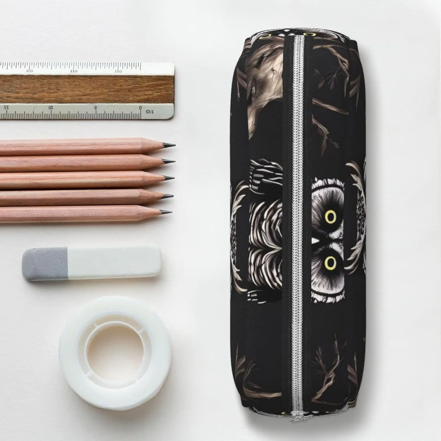 Late Night Owl Makeup Bag for Women Men Travel Toiletry Bag Aesthetic Purse Pouch Large Pencil Case