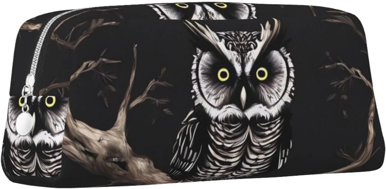 Late Night Owl Makeup Bag for Women Men Travel Toiletry Bag Aesthetic Purse Pouch Large Pencil Case