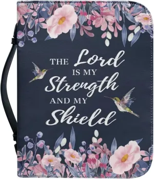 Leather Bible Cover Case/Book Cover, Bible Case for Women Girls, Bible Cover Bags Floral Pattern with Handle Fits for Standard Size Bible, Sunflower Text,L