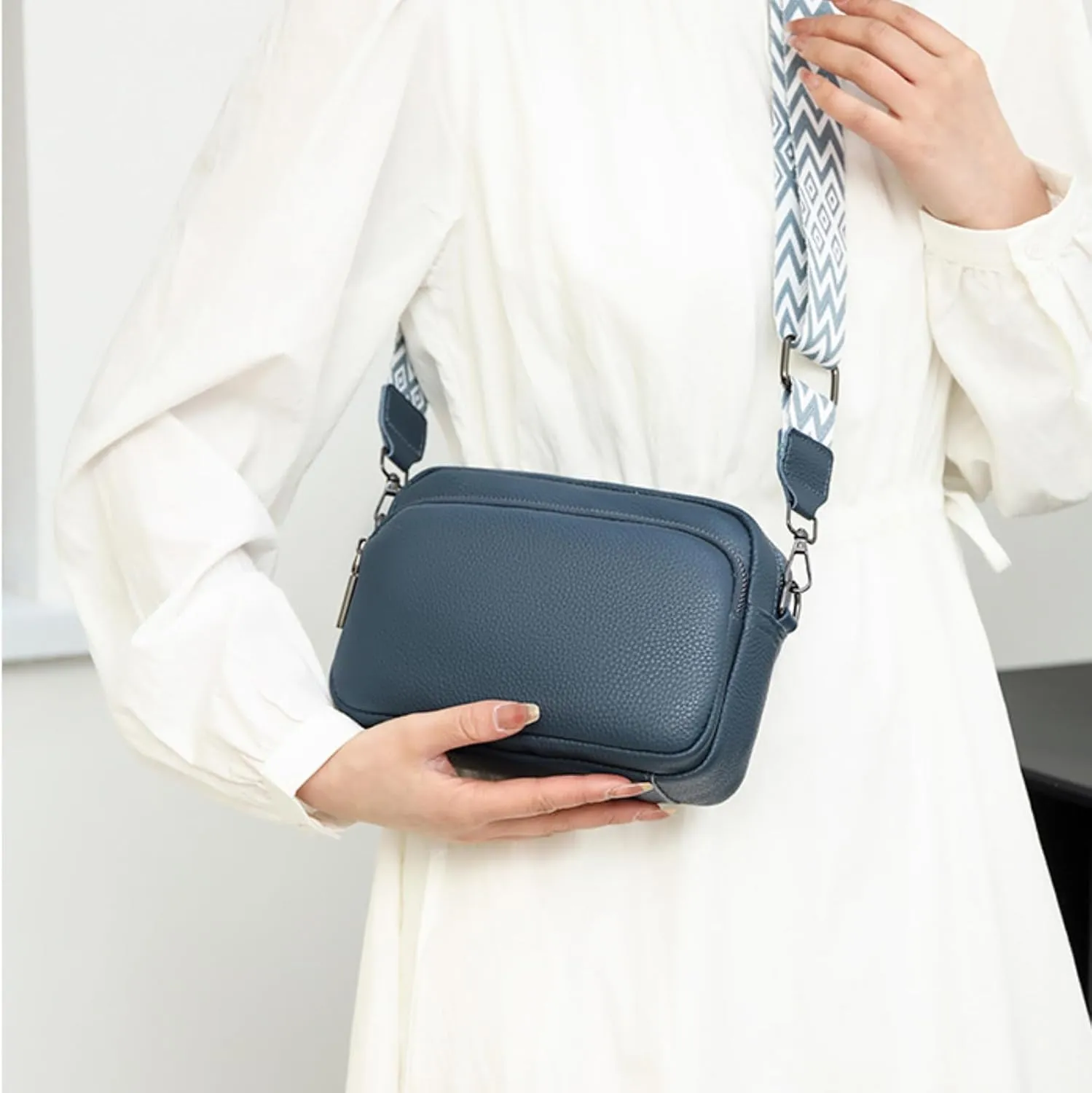 Leather Crossbody Bag for Women, Purse Shoulder Bag with Adjustable Strap, Small Shoulder Purse Handbag for Women