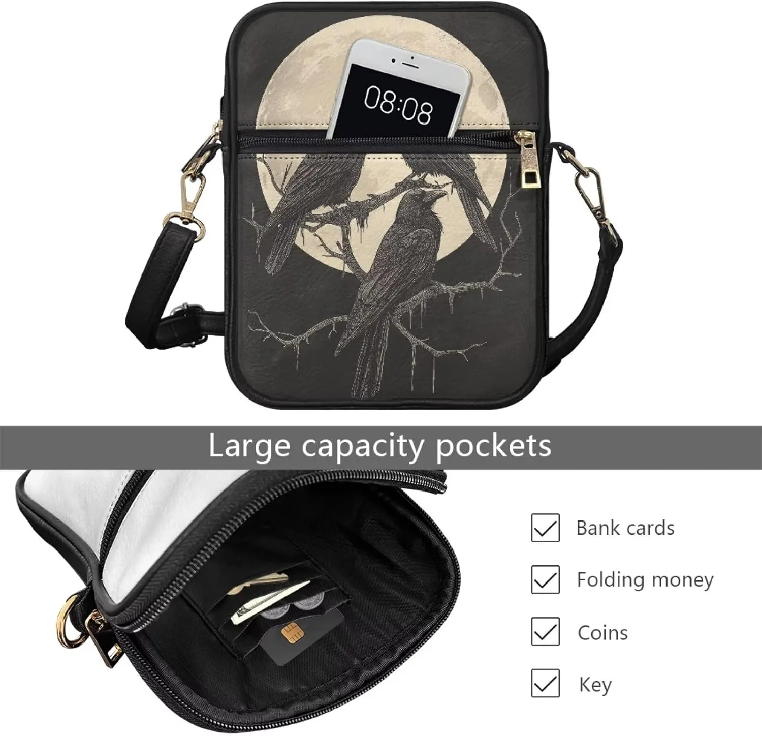 Leather Messenger Bag for Men Women Crossbody Shoulder Bags Satchel Casual Sling Daypack Work Business Daily Purse