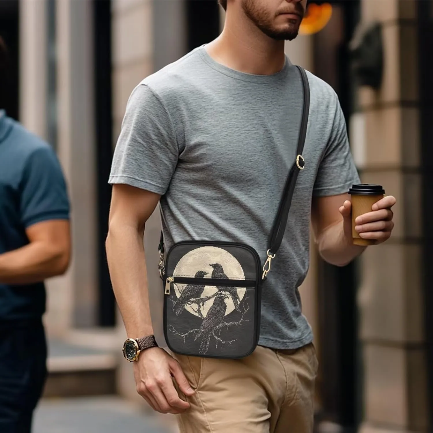 Leather Messenger Bag for Men Women Crossbody Shoulder Bags Satchel Casual Sling Daypack Work Business Daily Purse