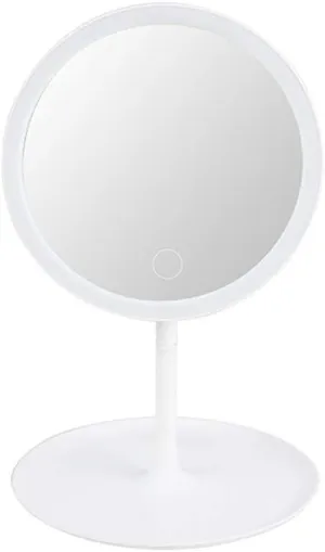 Led Makeup Mirror with Light Desktop Touch Switch Illuminated Mirrors Adjustable Rotation Makeup Vanity Mirror for Bathroom (Color : B)