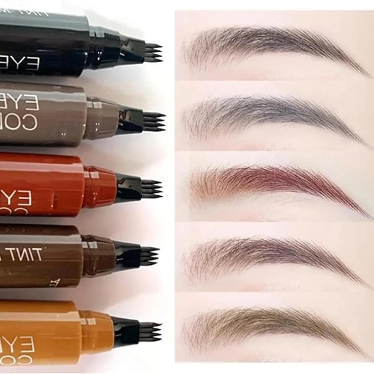 Lightsbetter Waterproof Brow Pen, Lightbetter Eyebrow Pen, Microblading Eyebrow Pencil Lightsbetter, Natural Eyebrow Pen Lightsbetter, Microblading Eyebrow Pen 4 Fork Tip Tattoo Pencil (Black)