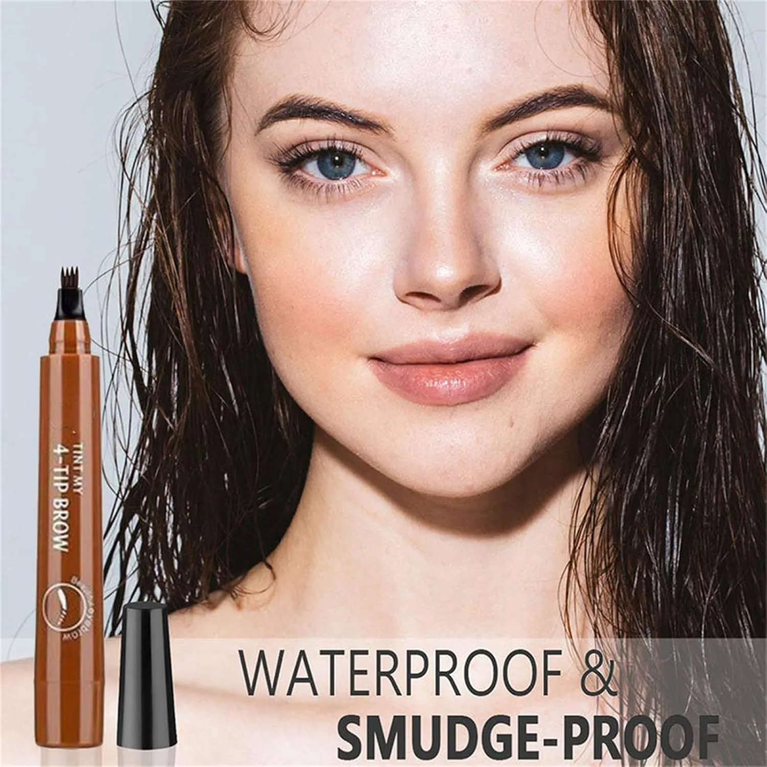Lightsbetter Waterproof Brow Pen, Lightbetter Eyebrow Pen, Microblading Eyebrow Pencil Lightsbetter, Natural Eyebrow Pen Lightsbetter, Microblading Eyebrow Pen 4 Fork Tip Tattoo Pencil (Black)