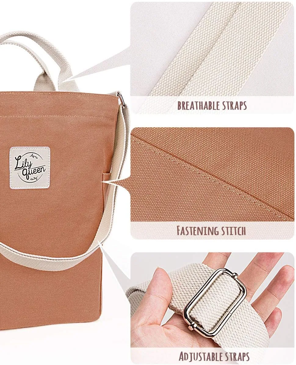 Lily queen Women Canvas Tote Handbags Casual Shoulder Work Bag Crossbody