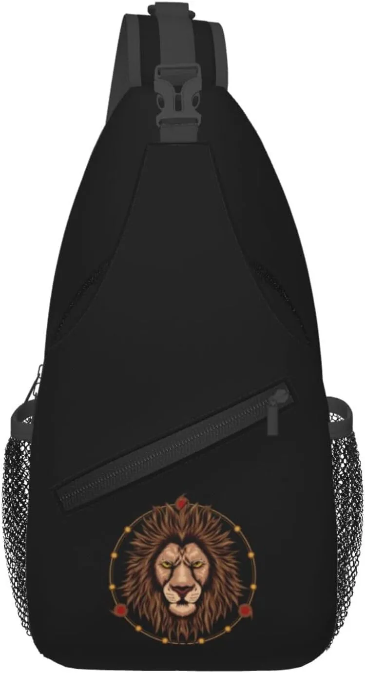 Lion Head Crossbody Bags For Women Men Chest Backpack Gym Shoulder Bag Travel Outdoor Sports Casual Crossbody Bags