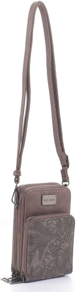 Liz Soto Gina Small Crossbody Purse - Small Travel Purse Cell Phone Bag PU Vegan Leather with Card Slots, Wallet Purse