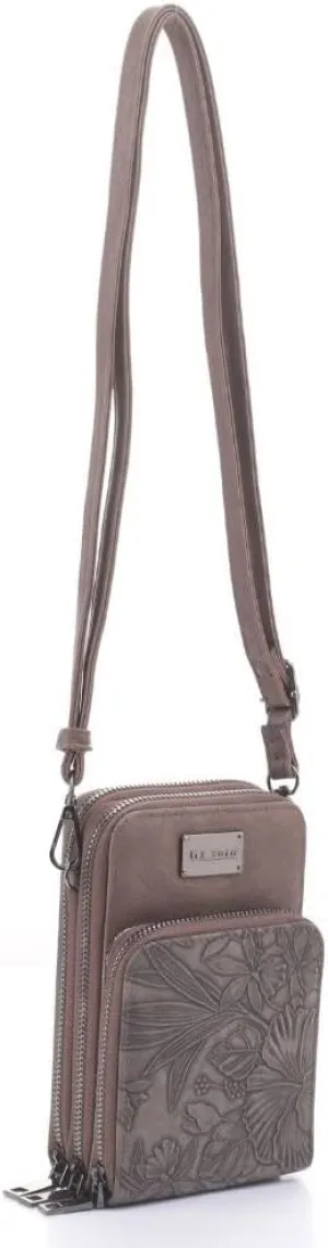 Liz Soto Gina Small Crossbody Purse - Small Travel Purse Cell Phone Bag PU Vegan Leather with Card Slots, Wallet Purse