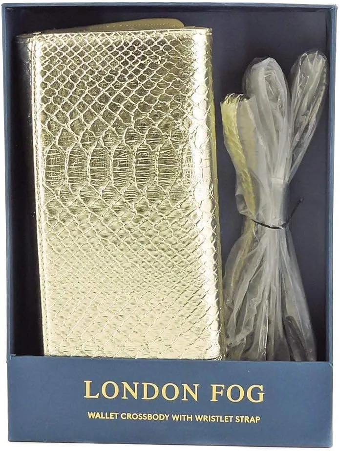 London Fog Wallet Crossbody In Gold