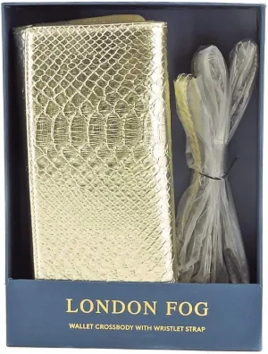 London Fog Wallet Crossbody In Gold