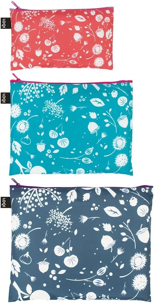 LOQI SEED Coral, Teal, Ash Zip Pockets