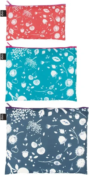 LOQI SEED Coral, Teal, Ash Zip Pockets