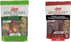 Lyric Fine Tunes and Fruit Nut Bird Seed Mixes - 5 lb Bags - Attracts Wide Variety of Songbirds