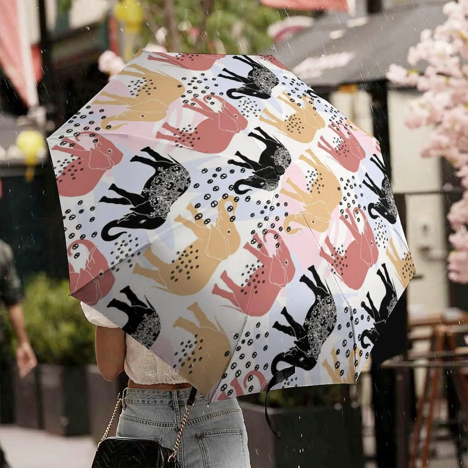 Manual Open/Close Folding Umbrella, UV Sun Parasol UV Protection, Strong Travel Rain Umbrella