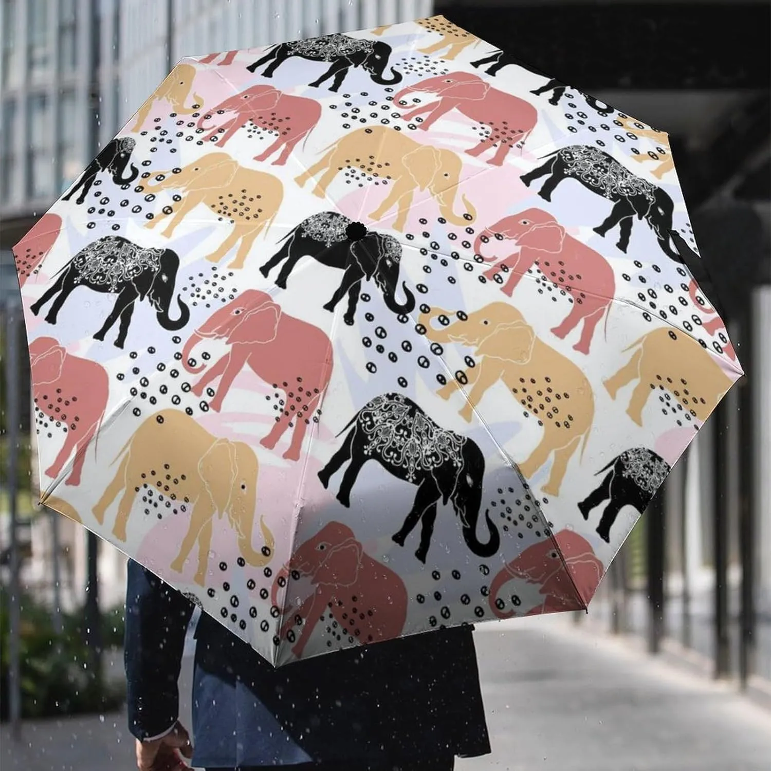 Manual Open/Close Folding Umbrella, UV Sun Parasol UV Protection, Strong Travel Rain Umbrella