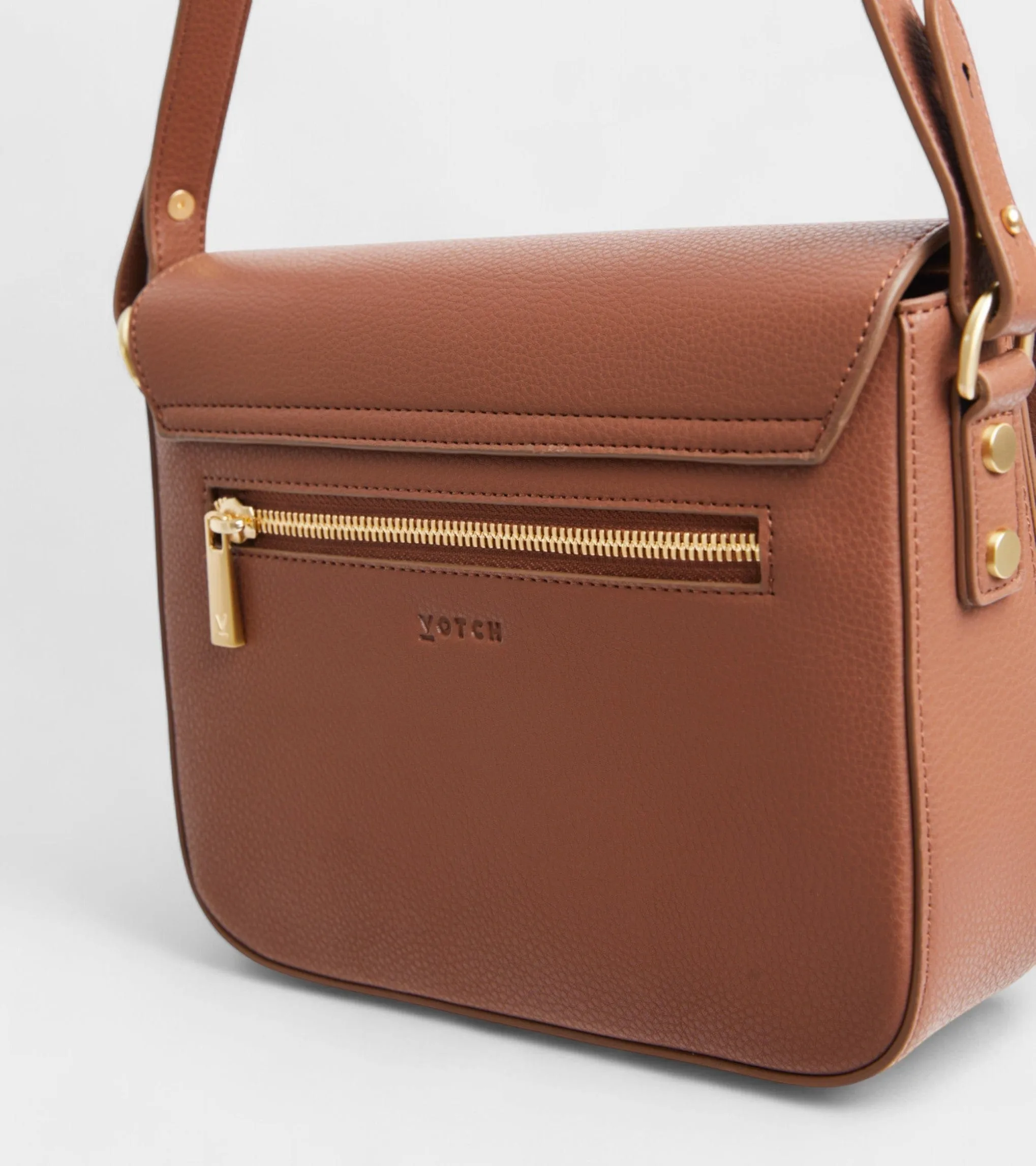 Margot Vegan Bio-Based Bamboo Leather Crossbody | Brown