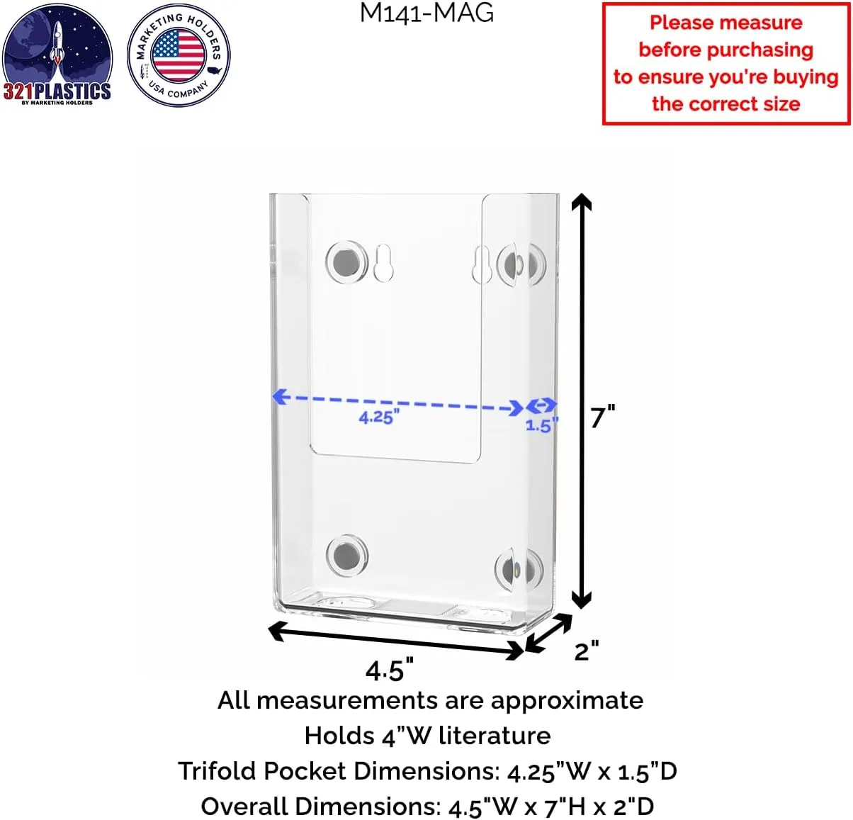 Marketing Holders 4" Wide Magnetic Milkbags Storage Caddy Perfect for New Mommies Refrigerator Mount Metal Surfaces Mount Space Saving Grab and Go Holder