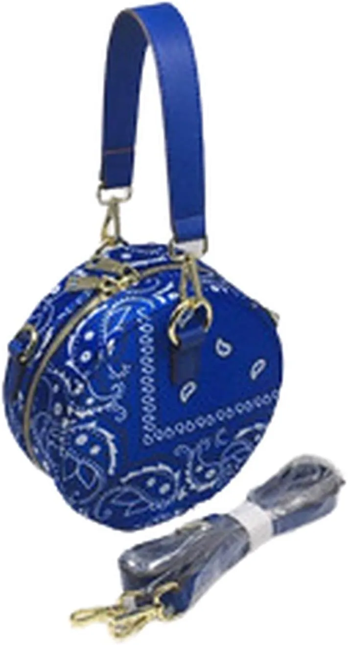 Mata Shoes Crossbody Bags for Women Round Purse with bandana print