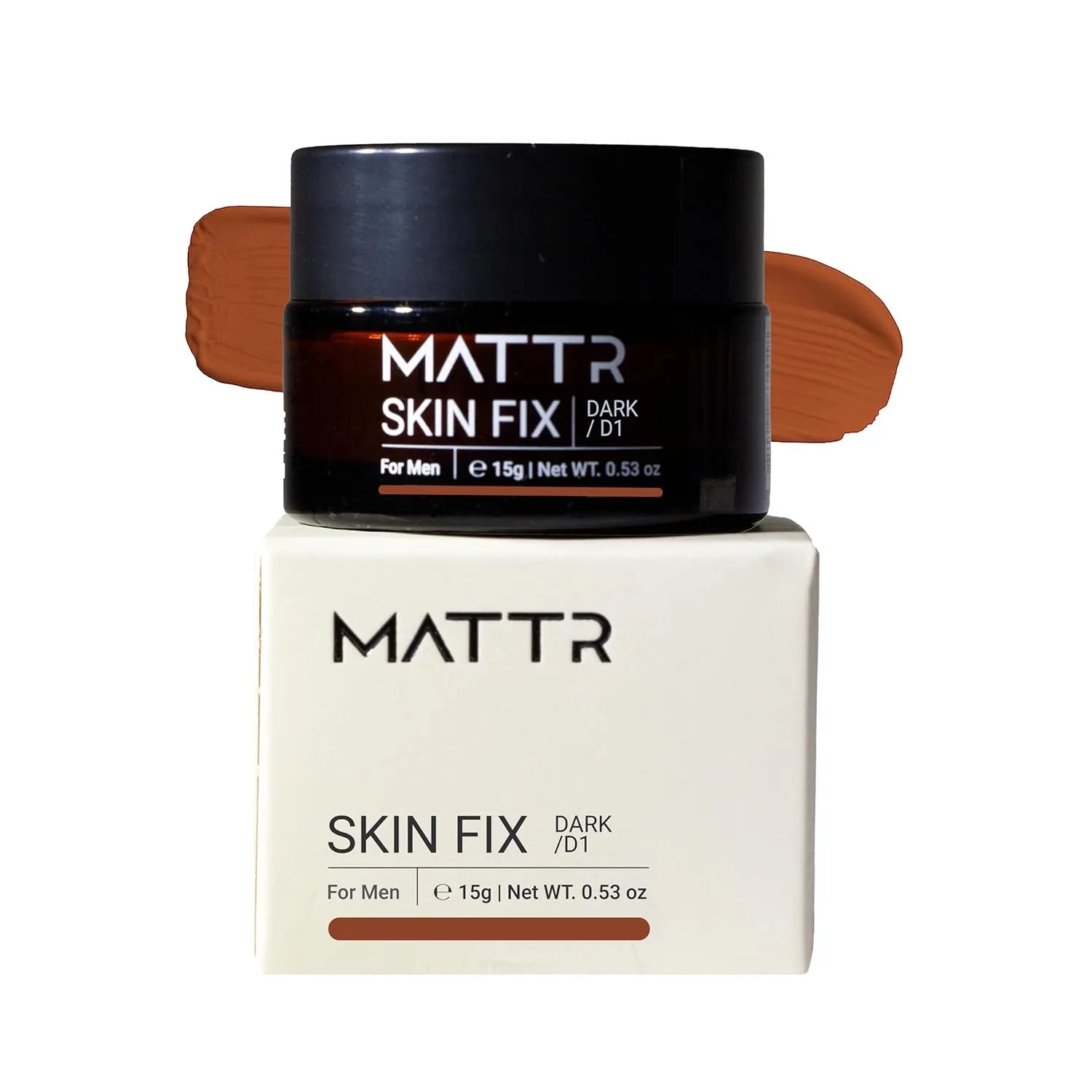 MATTR Skin Fix - Luxury - Easy for Men - Tinted Concealer - Visibly Covers Fine Lines, Under-Eye Bags, Razor Burns, Pimples - Vegan Makeup - Perfect for Gym Bag or Travel - 15g (D1)