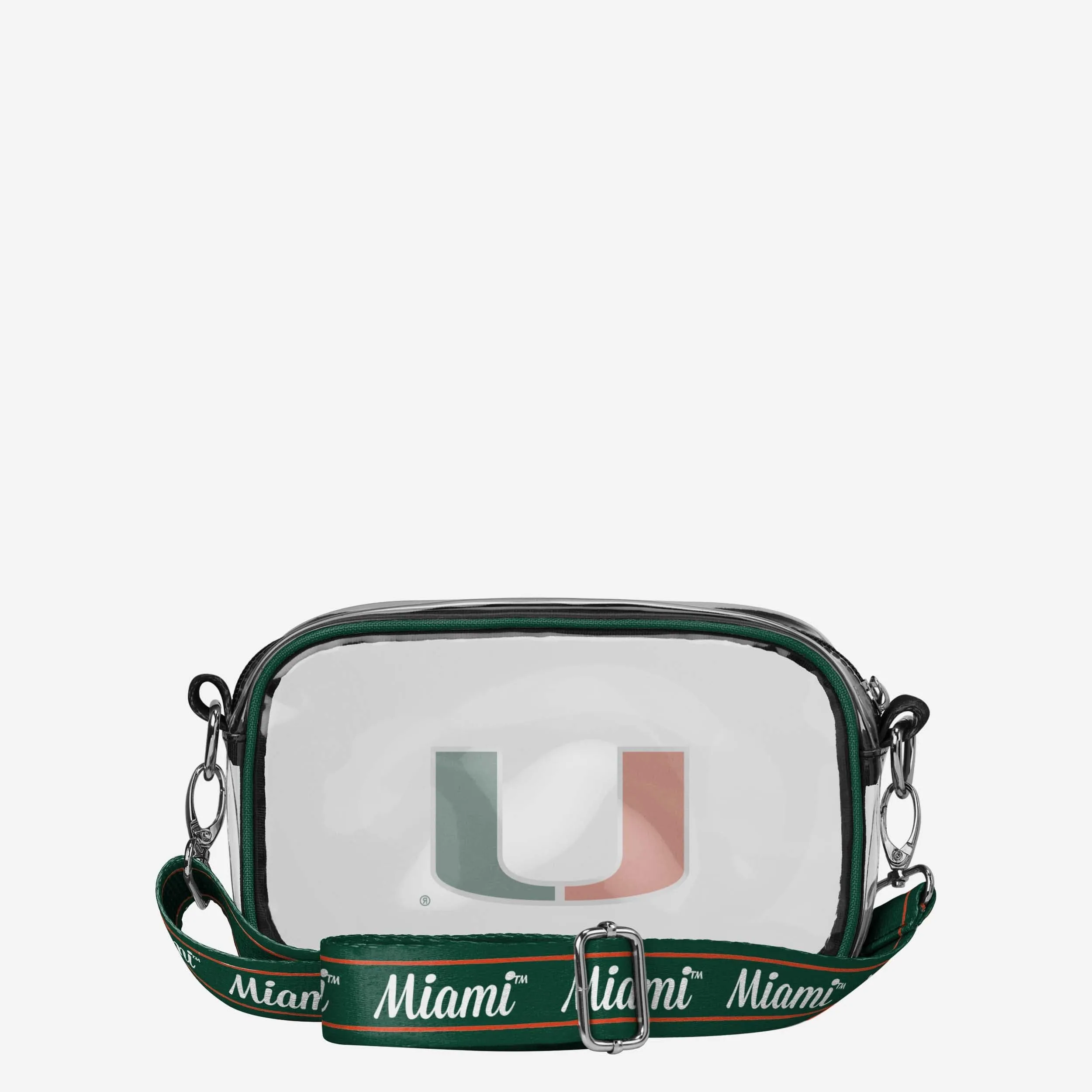 Miami Hurricanes Team Stripe Clear Crossbody Bag