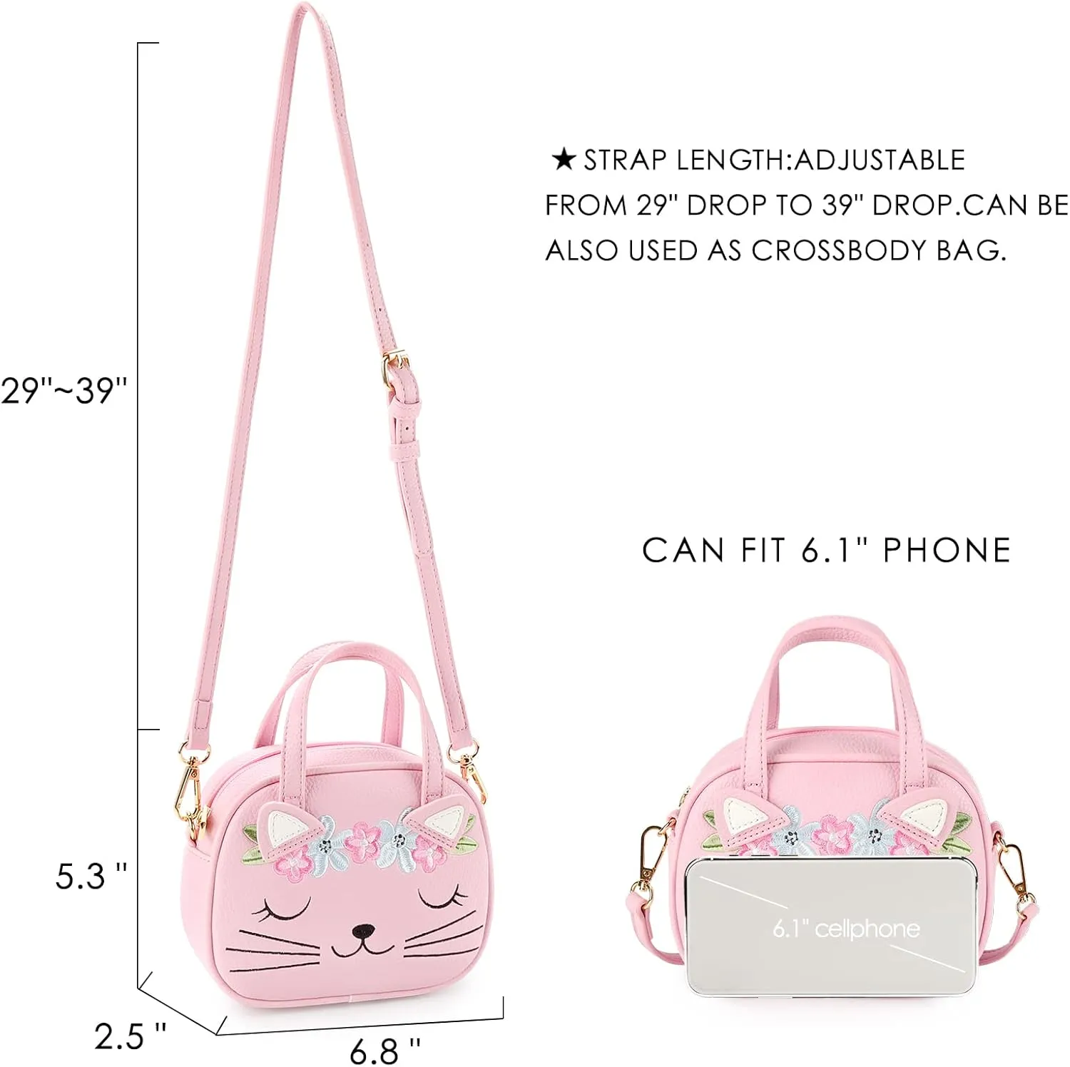 mibasies Toddler Purse for Little Girls Handbags Kids Age 3-8 Cat purse