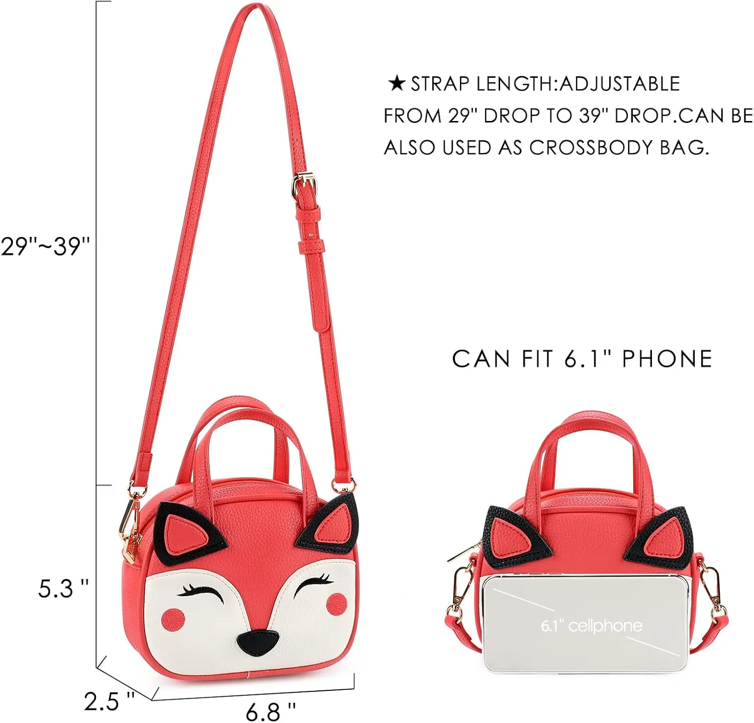 mibasies Toddler Purse for Little Girls Handbags Kids Age 3-8 Fox purse