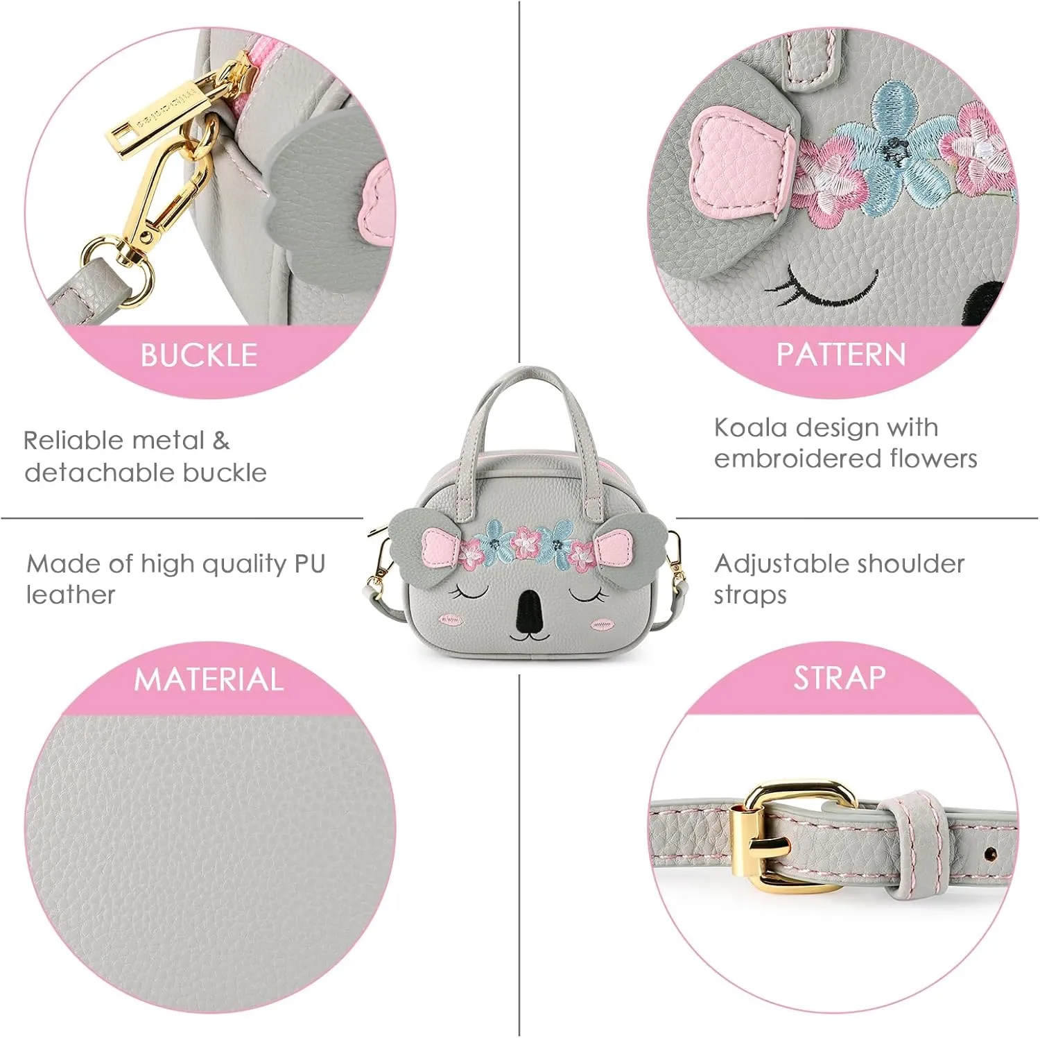 mibasies Toddler Purse for Little Girls Handbags Kids Age 3-8 Kola purse