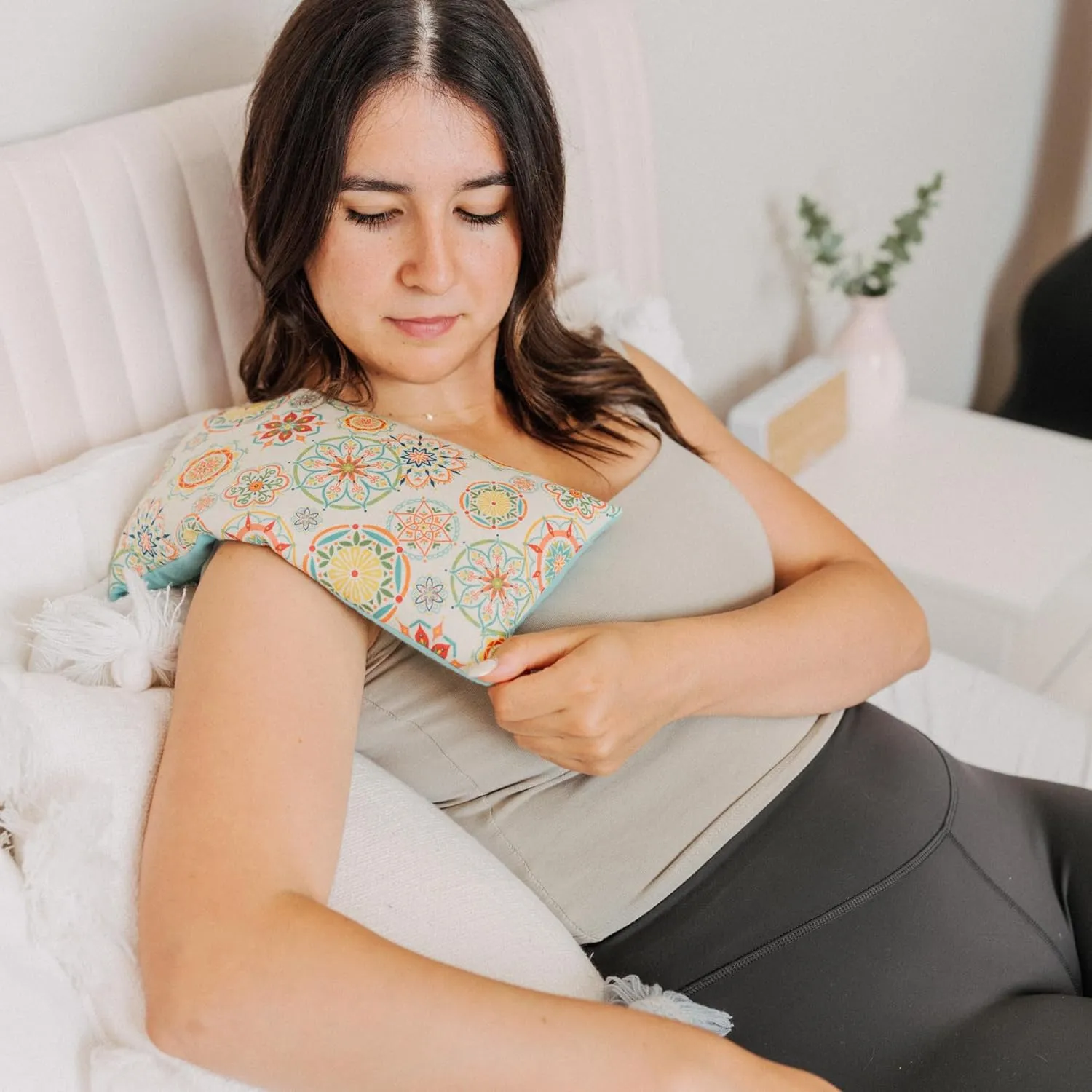 Microwavable Heating Pad, Hot Cold Pack for Sore Muscles, Back Pain, Cramps, Sports Injury (Football, Large- 12" x 6")