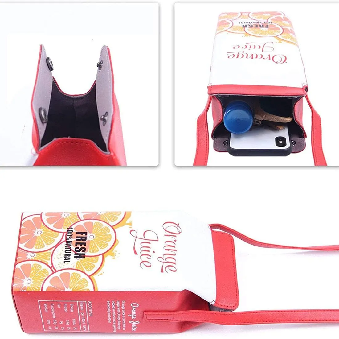Milk Box Shoulder Bag PU Leather Cellphone Bag Small Crossbody Bags for Women