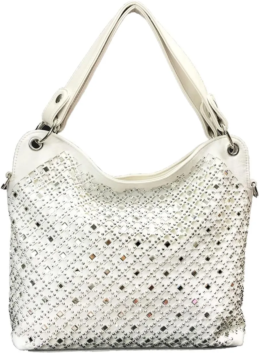 Mirror Double Handles Bling Purse