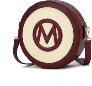 MKF Collection Circle Crossbody Bag for Women, Vegan Leather Handbag Small Shoulder Bag Purse Side Messenger Bag By Mia K