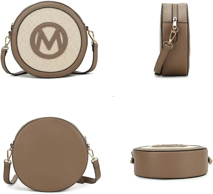 MKF Collection Circle Crossbody Bag for Women, Vegan Leather Handbag Small Shoulder Bag Purse Side Messenger Bag By Mia K